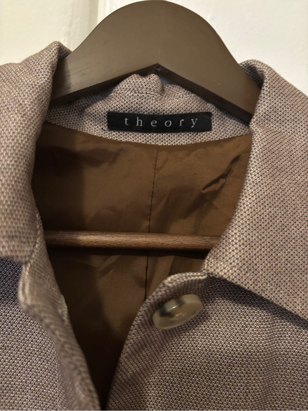 Theory Women's Taupe Trench Coat - Picture 2 of 8